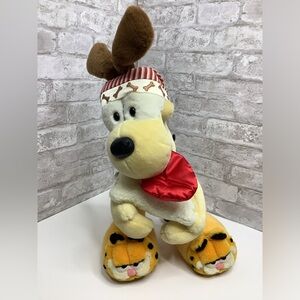 Vintage Odie Plush Dog Stuffed Animal Paws Plush Rare Signed HTF 17” Slipper’s